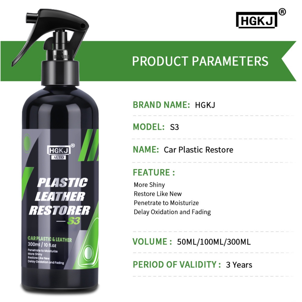 Product image HGKJ S3 100ML Plastic Restore Agent Auto Spray Refurbishment Paste Car Interior Parts Liquid Foam Cleaner Quick Coating Protection 6