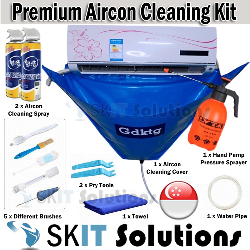 Air Conditioner Cleaning Kit Washing Cover+Pipe+Foam Spray+Sprayer ...