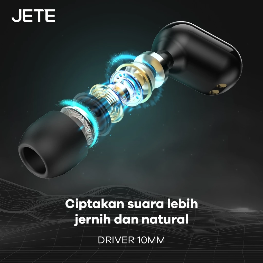 JETE CS2 TWS Earbuds Headset Bluetooth V5.3 - Garansi 2 Tahun - Gambar 4