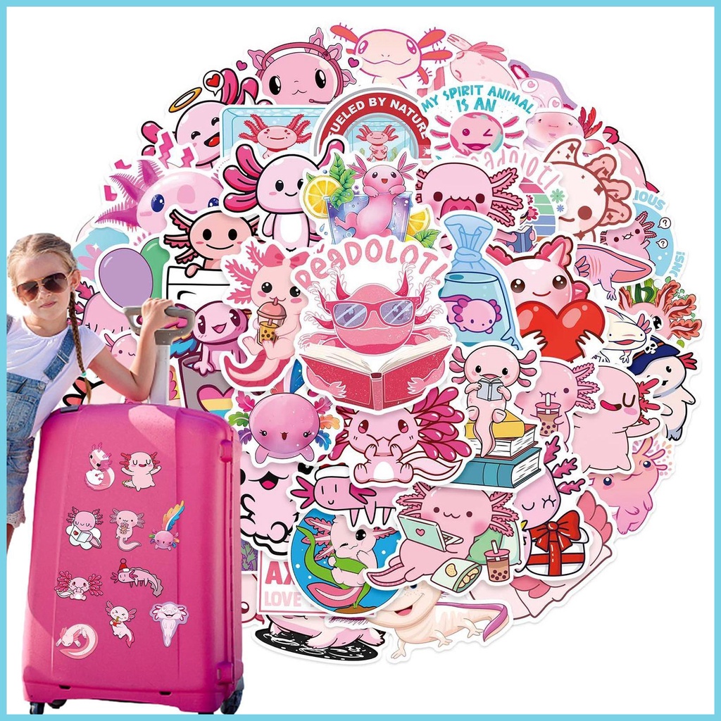 Axolotl Water Bottle Stickers Not Repeating Vinyls Stickers for Water