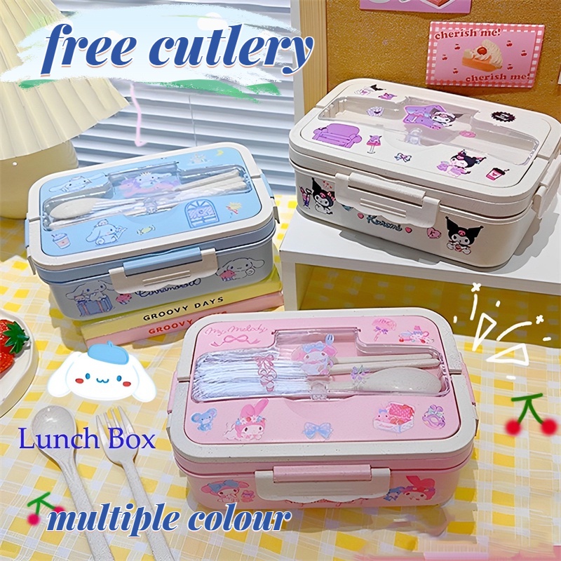 Kuromi Lunch Box Bento Box Kawaii Anime Cinnamoroll My Melody Sealed ...