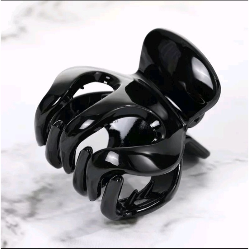 1PCS Jepit Rambut Jedai Wanita Besar Cakar 3 Warna Hitam Polos Aksesoris Jepitan Badai Bahan Plastik Model Korea A071 - Gambar 2