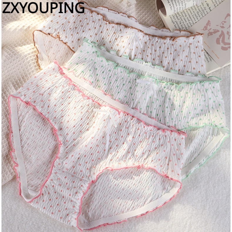 Underwear for women, pure cotton, mid-waist striped Xinjiang cotton