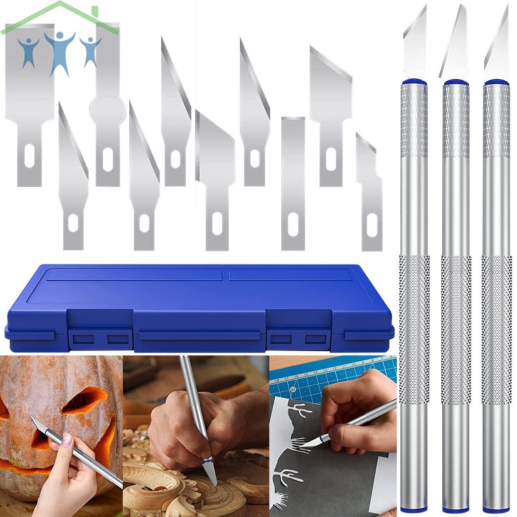13 Pieces Craft Hobby Blades Kit Refill Hobby Art Blades Exacto Blade ...