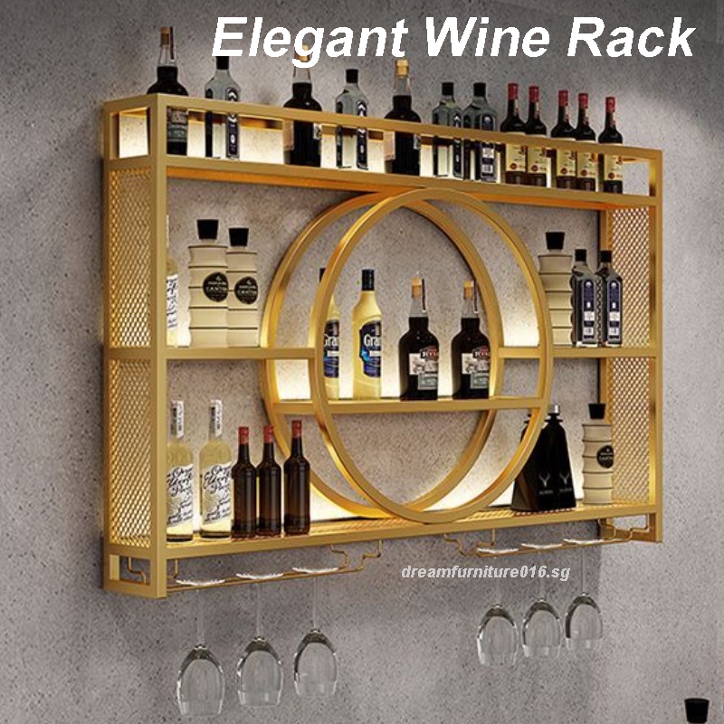 Wall Mounted Wine Rack Iron Display Rack Storage Rack Red Wine Cabinet ...