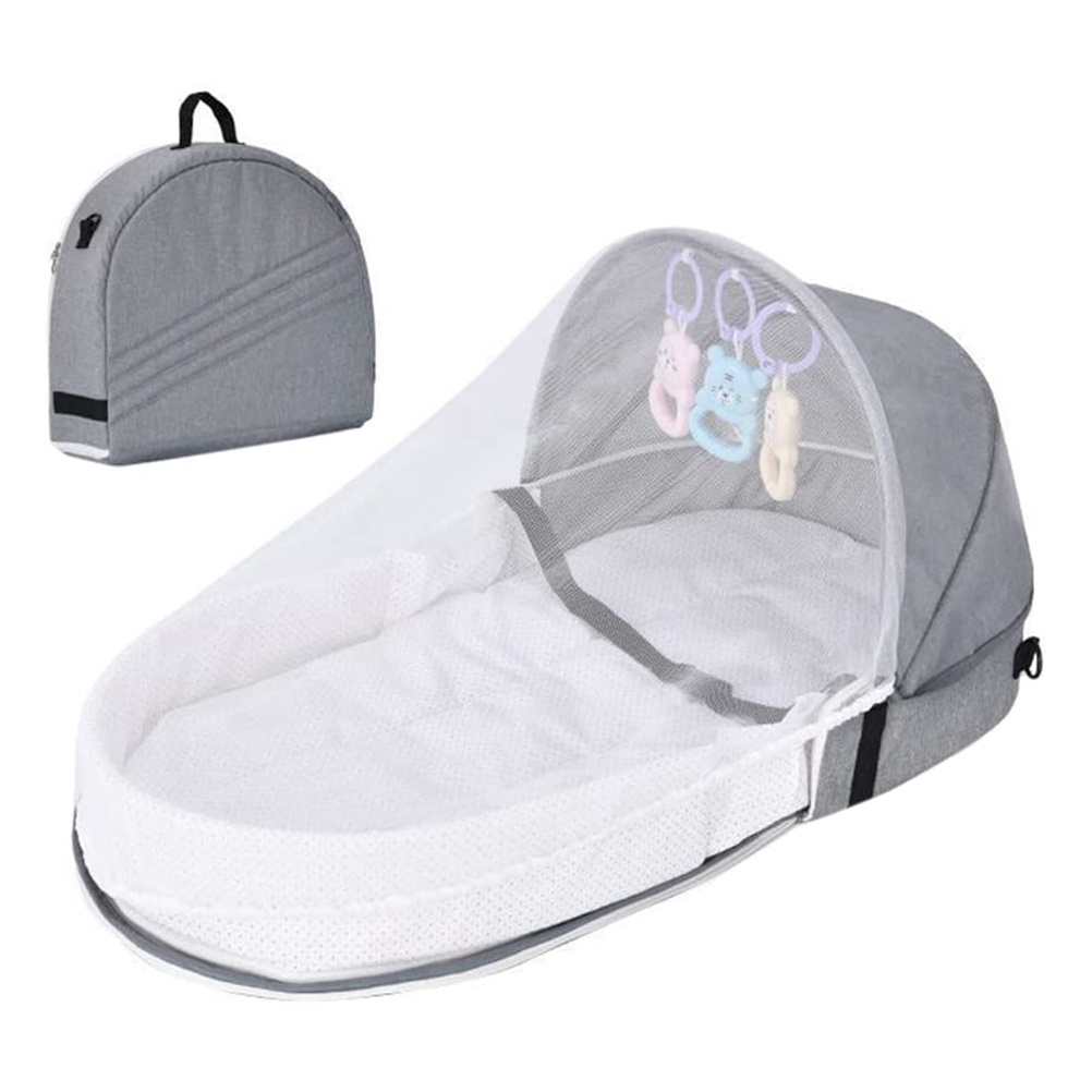 [MEET] Baby Travel Cot With Mosquito Net Awning Portable for 018