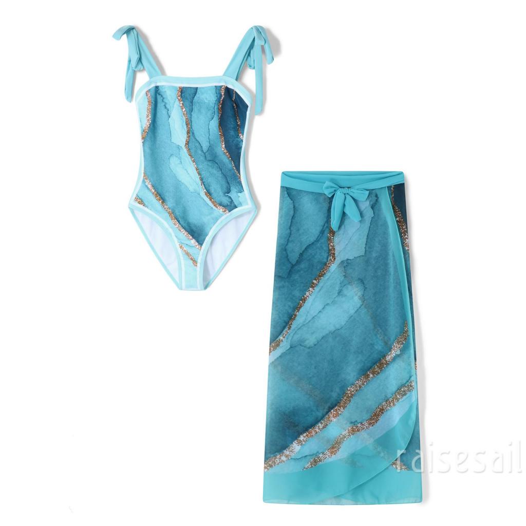 RsaWomen´s 2 Pieces Bathing Suit, Vintage Tie Shoulder Monokini