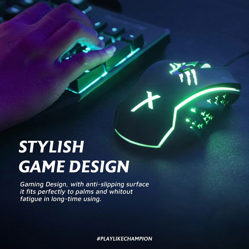 JETE MSX1 Mouse Gaming with RGB & 2400 DPI - Garansi 2 Tahun - Gambar 3