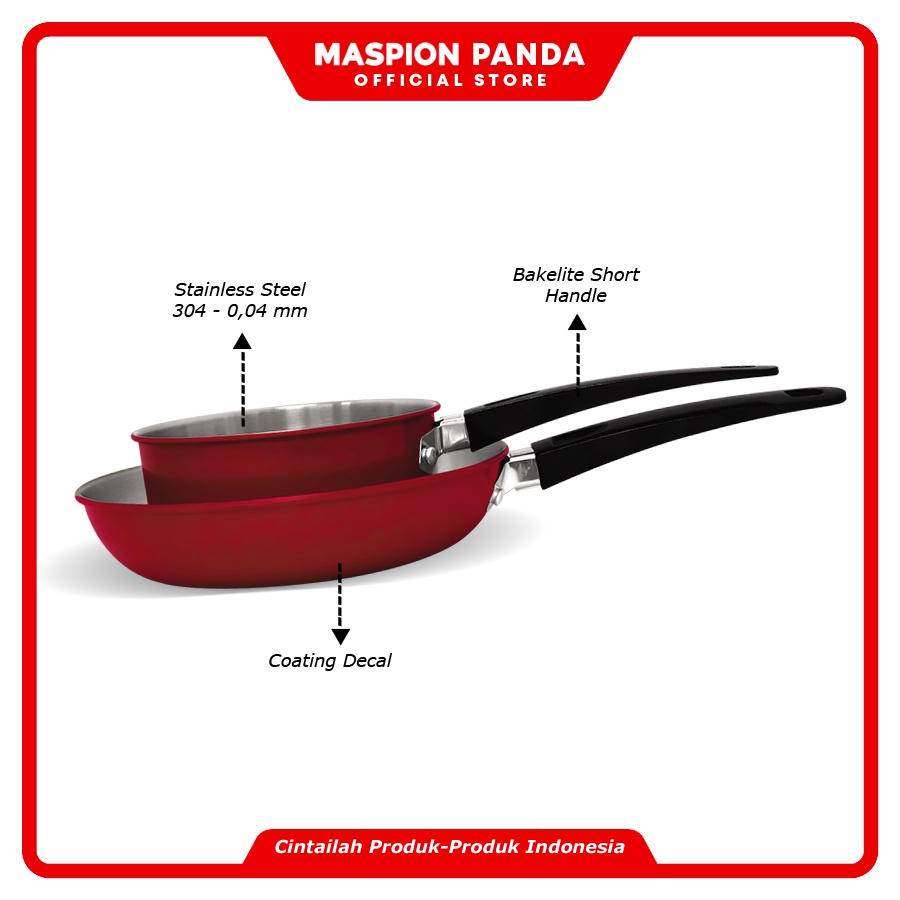 Maspion Alat Masak set Stainless Steel Colouris SET 14/20 cm - Gambar 3