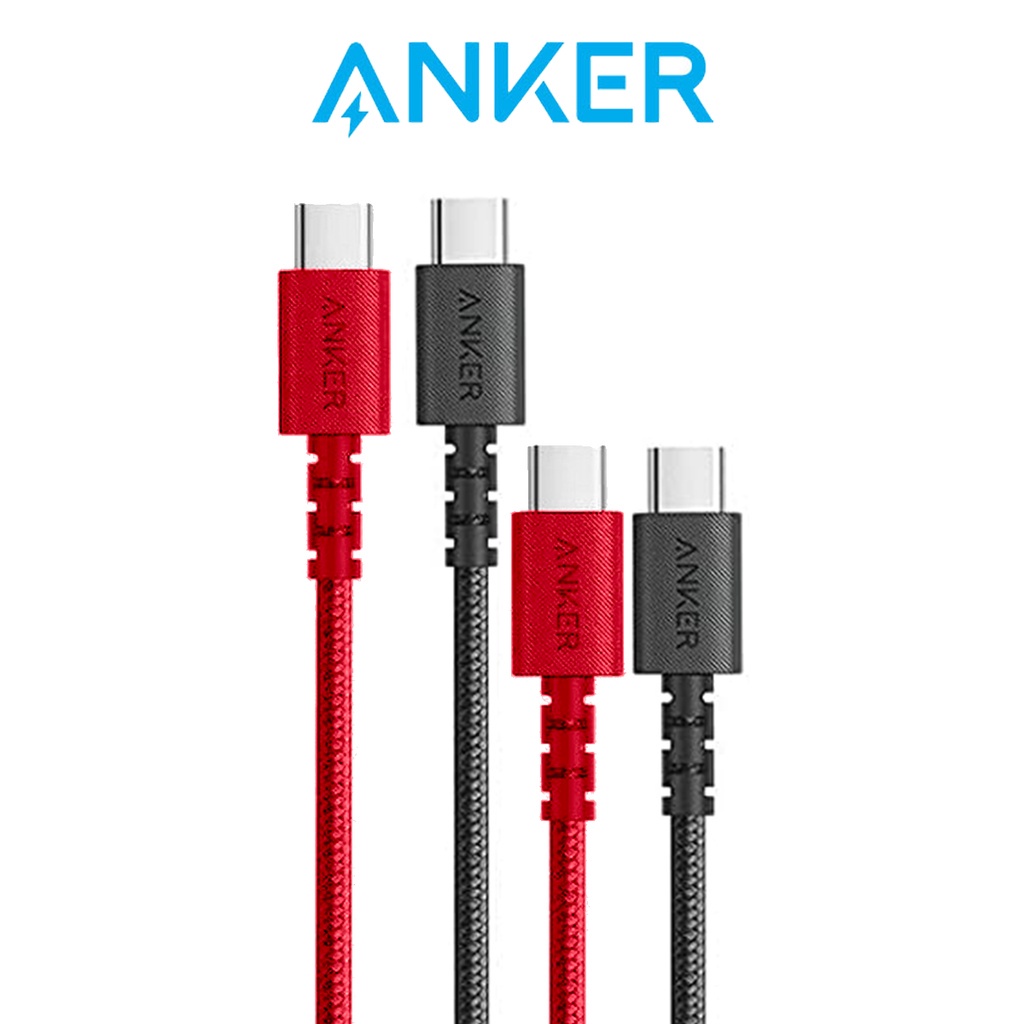 Anker PowerLine Select+ USB-C to USB-C Braided Cable 3ft/0.9m 60W Fast Charging for USB-C Phones, Tablets & more (A8032)