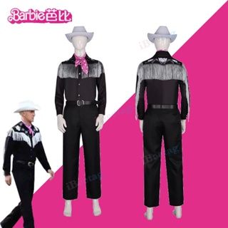 2023 New Movie Barbie Ken Black Suit Halloween Party Cosplay Costume