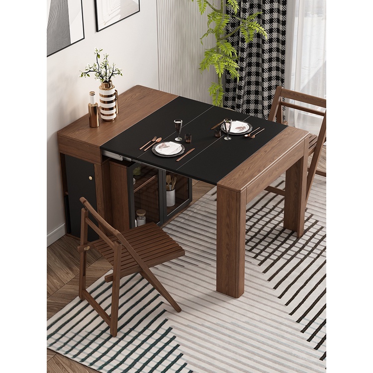 *Nordic small unit expandable dining table and chair combination
