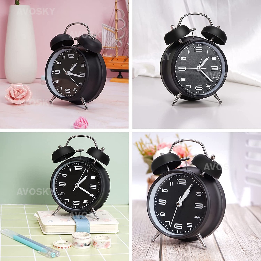 AVOSKY Large Classic Alarm Clock Loud Sound Analogue Backlight Desk ...