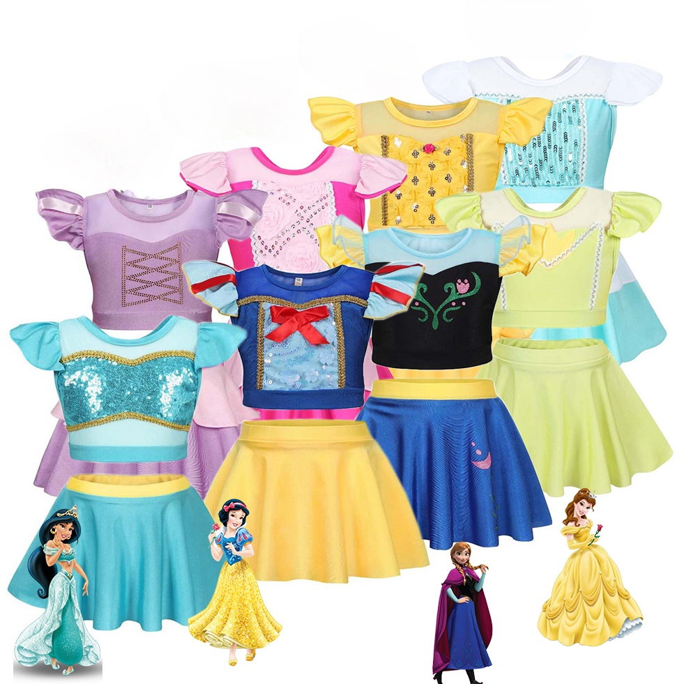 Disney Princess Snow White Rapunzel Swimsuit Set Girl Summer 2pcs ...