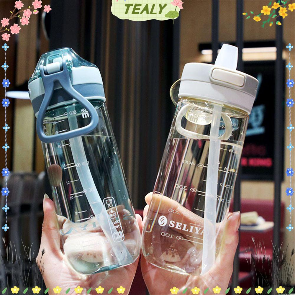 TEALY 650ML Water Bottle Sports BPA Free Leakproof With Straw | Shopee ...