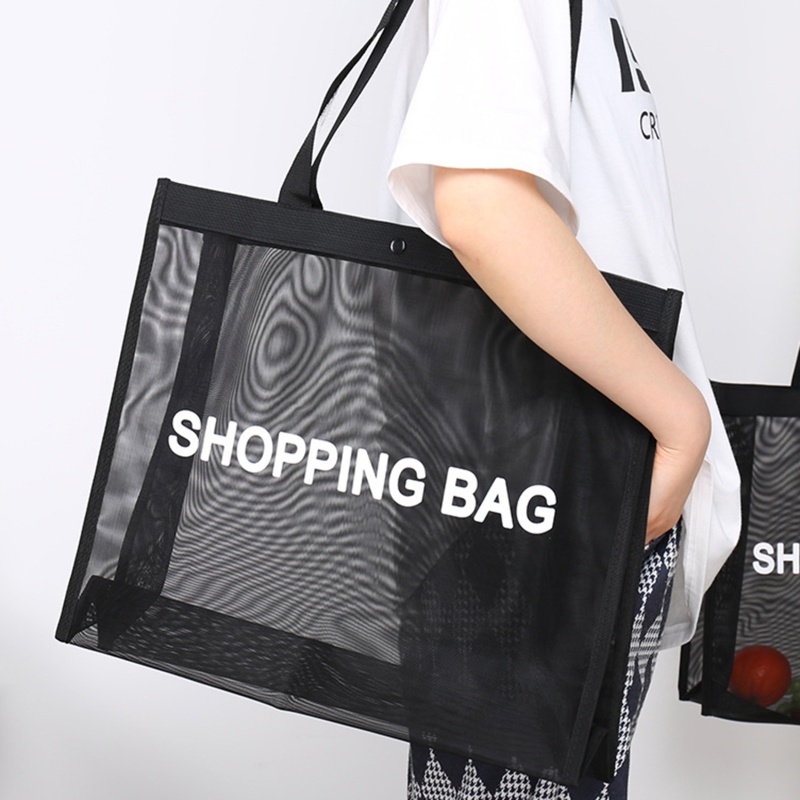 Transparent nylon mesh shopping bag Transparent large capacity one