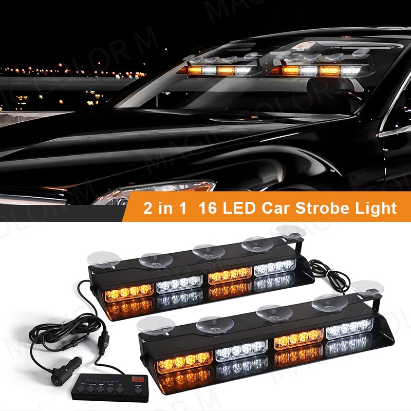 32 LED Car Strobe Lights 2-in-1 For Emergency Flash Warning Lamp ...