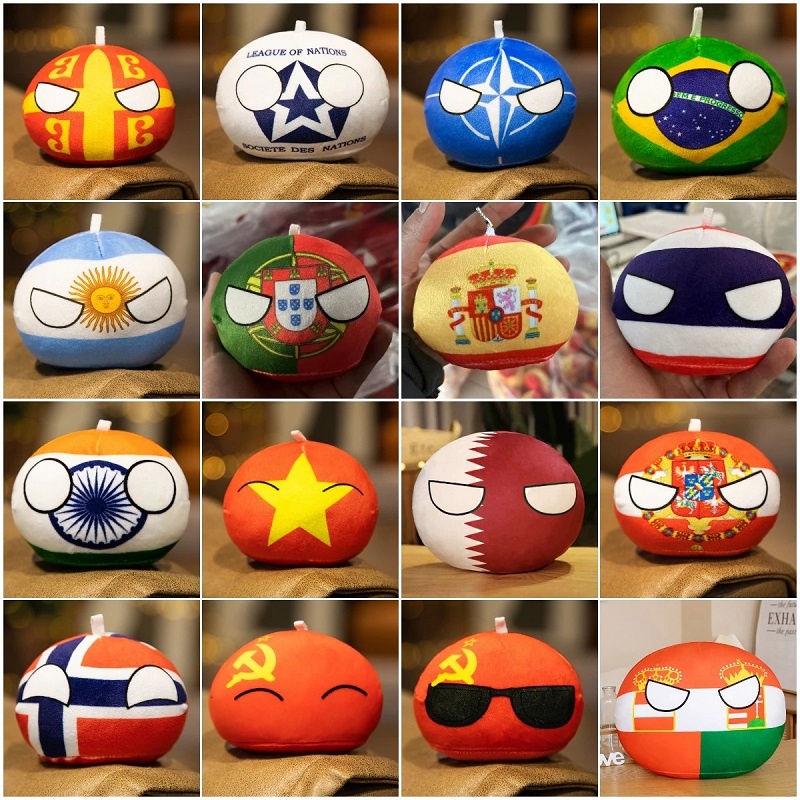 New 50 Styles 10cm Country Ball Plush Toys Polandball Pendant Country ...