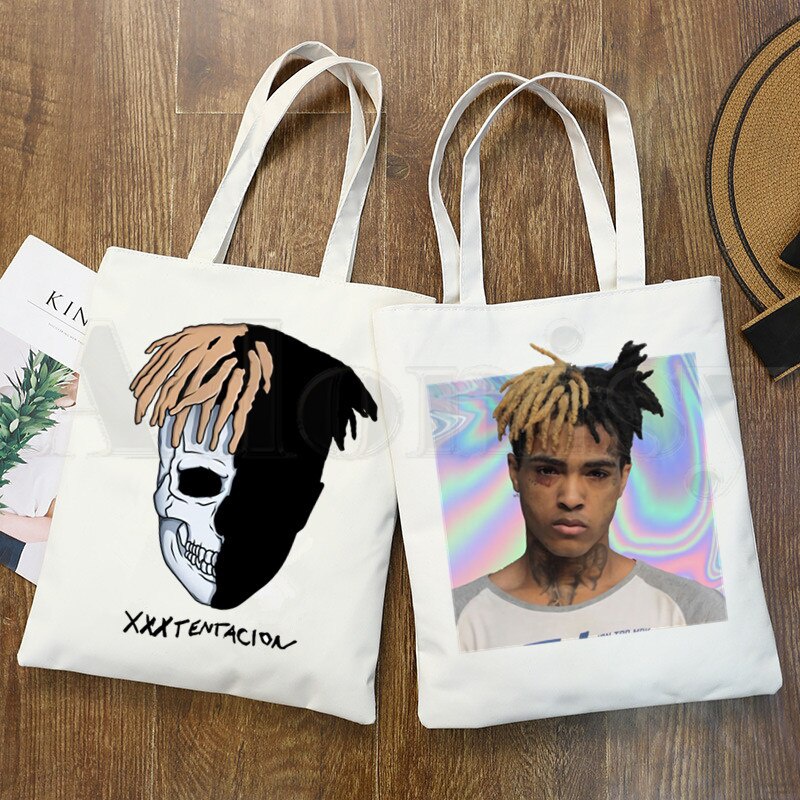 Xxxtentacion Revenge Newest Rapper Hip Hop Handbags Cloth Canvas Tote Bag Shopping Women 