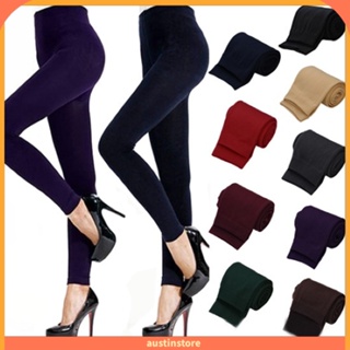 1pc Women's Winter Thick Nylon Warm Fleece Lined Footless Tights, Suitable  For Daily Wear Above -15°c