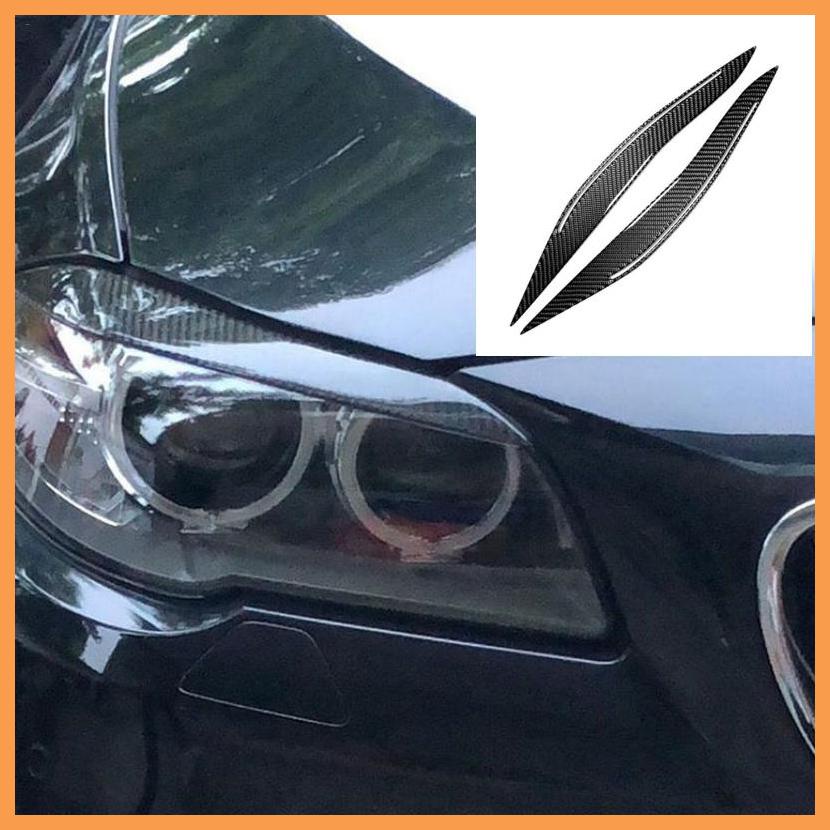 Genuine Carbon Fiber Headlights Eyebrows Eyelids For F10 5 Series 2010