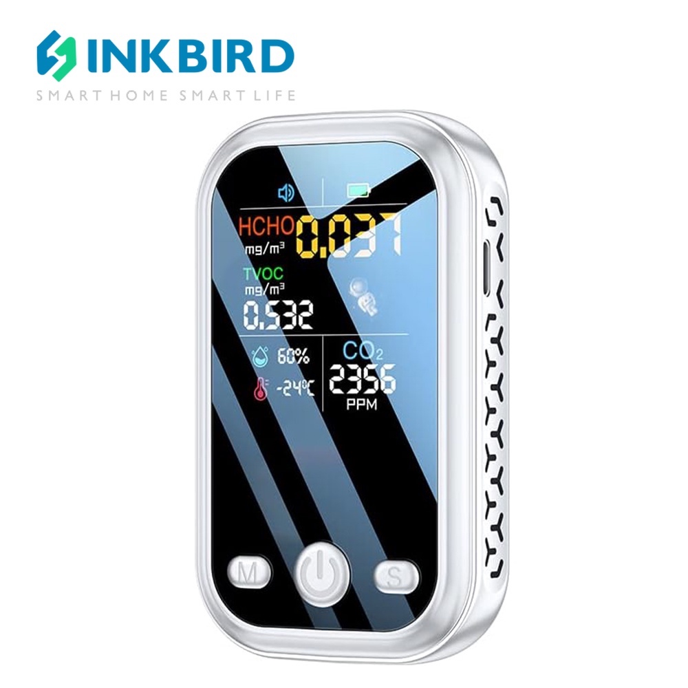 INKBIRD 5in1 CO2 Detector Mini CO2 Monitor Meter Portable Air Quality