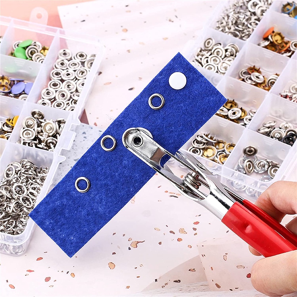 Metal Snap Button Plier Tool 100/200 Pcs Set Thickened Sewing Buttons ...
