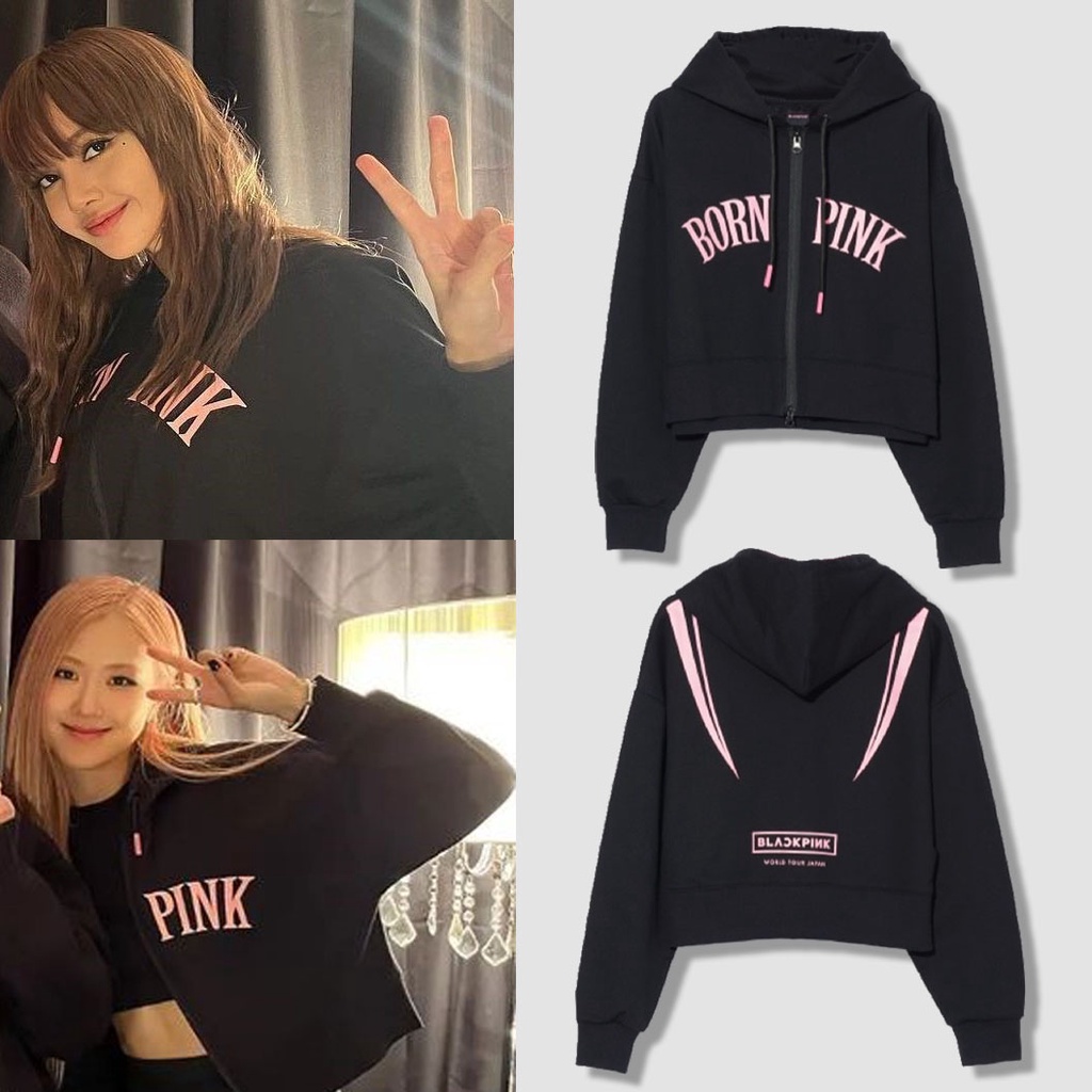 KPOP BLACKPINK 2023 Japan BORN PINK Jisoo LISA Rose Jennie Men Women Zip Hoodie Design Aid Clothing Same Sweatshirt Unisex Streetwear Jacket Sweatshirt Top Shopee Singapore