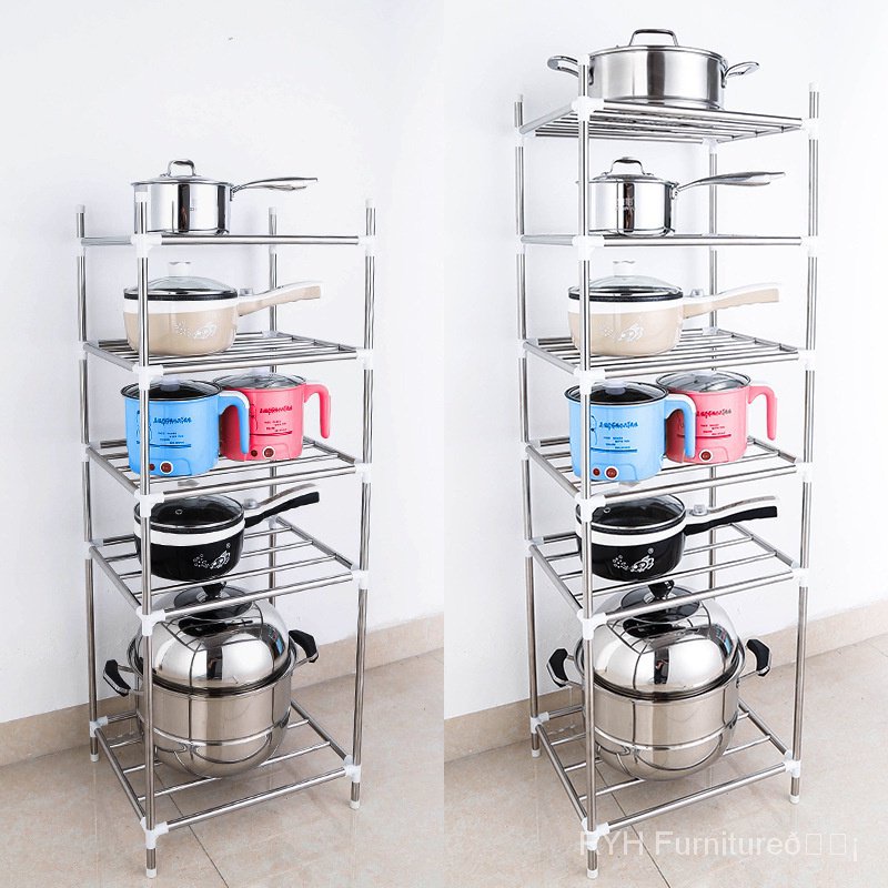 Stainless steel basin rack multi-layer four-corner kitchen bathroom ...