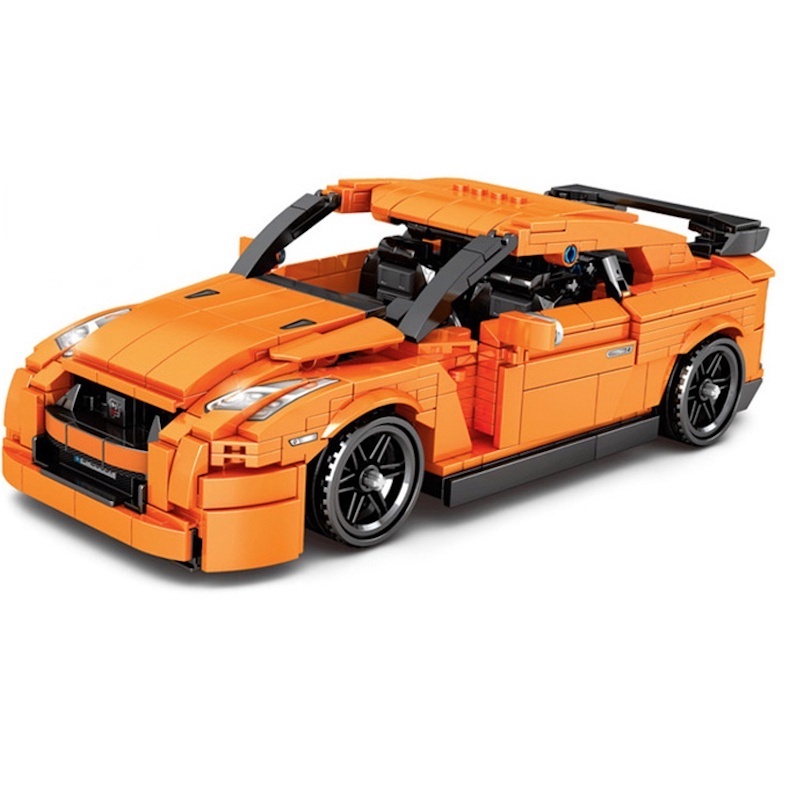 908PCS MOC GTR R35 Skyline Racing Super Sports Car Building Blocks