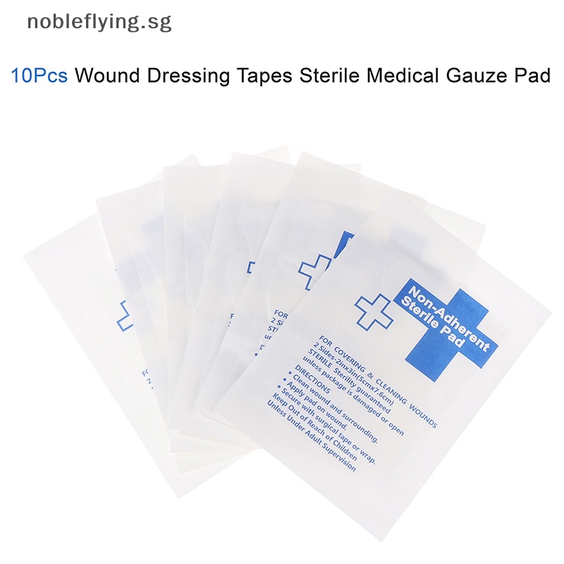 Nobleflying 10Pcs Waterproof Gauze Pad Nonadherent Pad First Aid Kit