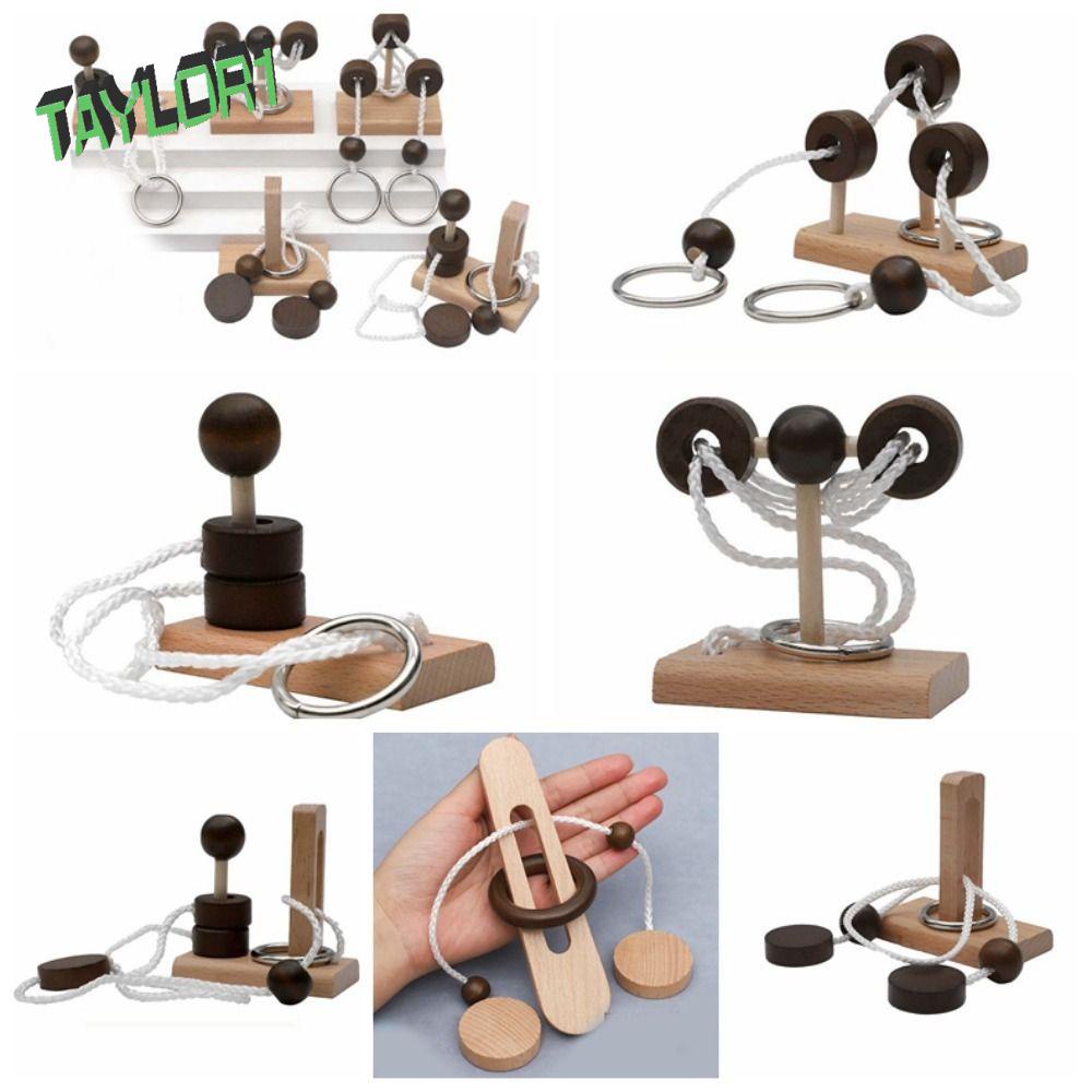 TAYLOR1 Threading Rope Loop Puzzle, Montessori Brain Teaser, Thinking