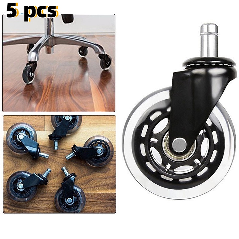 Set Of 5 Rollerblade-Style Casters, Smooth & Quiet White