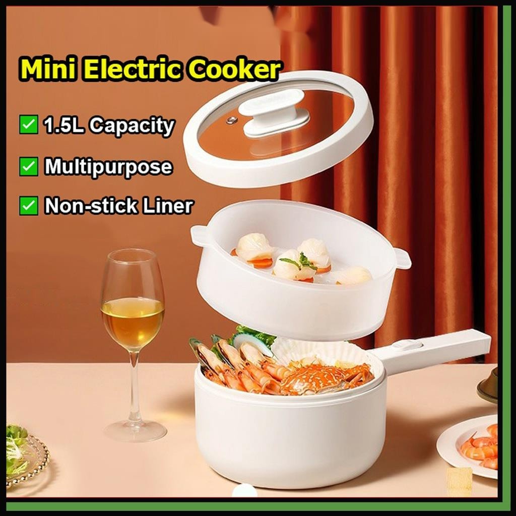 Portable dormitory electric hot pot automatic electric boiling pot soup  cooking rice white 