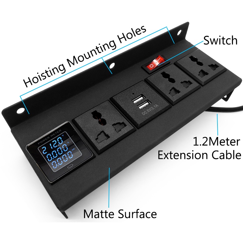 Desktop Hidden Installation Power Socket with Switch Extension Plug