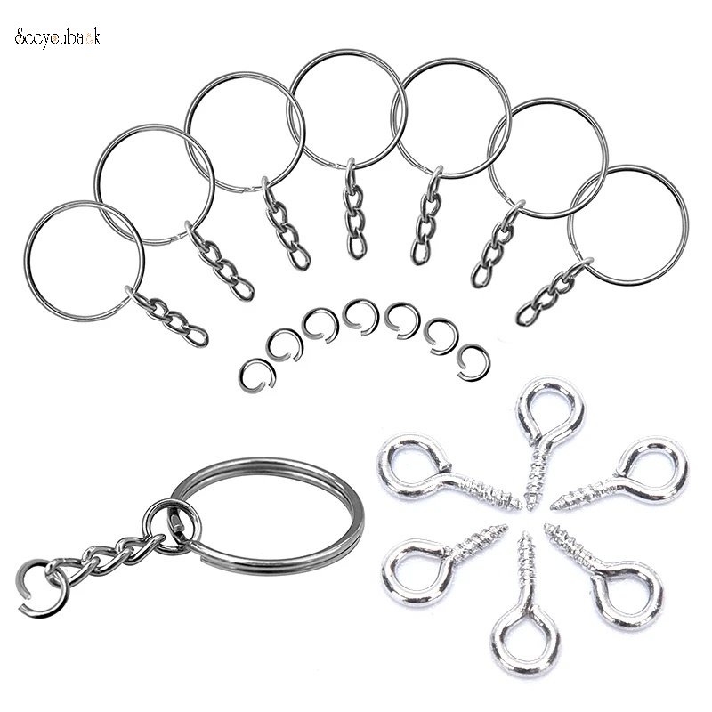 10 Pcs High Quality Metal Round Mini Split Key Ring Simple Round Multi ...