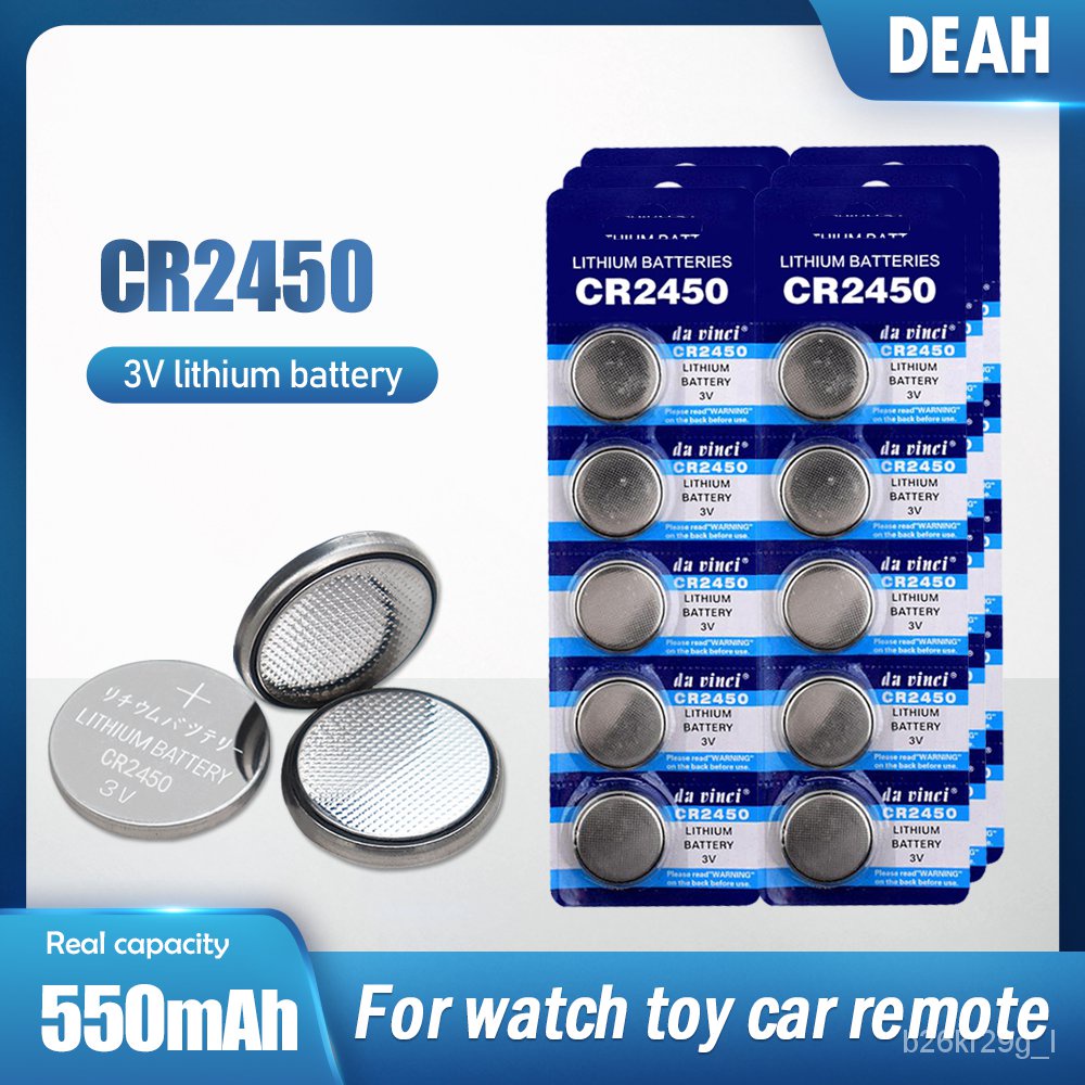 100% New CR2450 CR 2450 3V Lithium Baery DL2450 BR2450 LM2450 KCR5029 ...