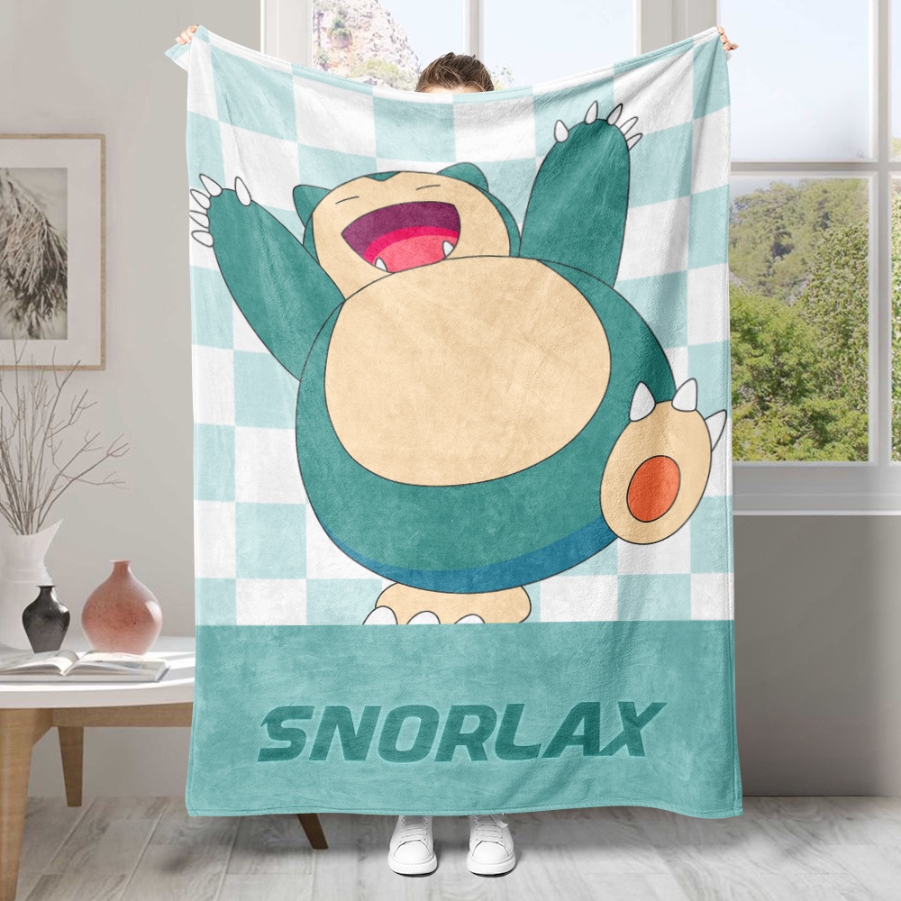 Pokemon Snorlax Flannel Blanket One Side Printing Flannel Blanket
