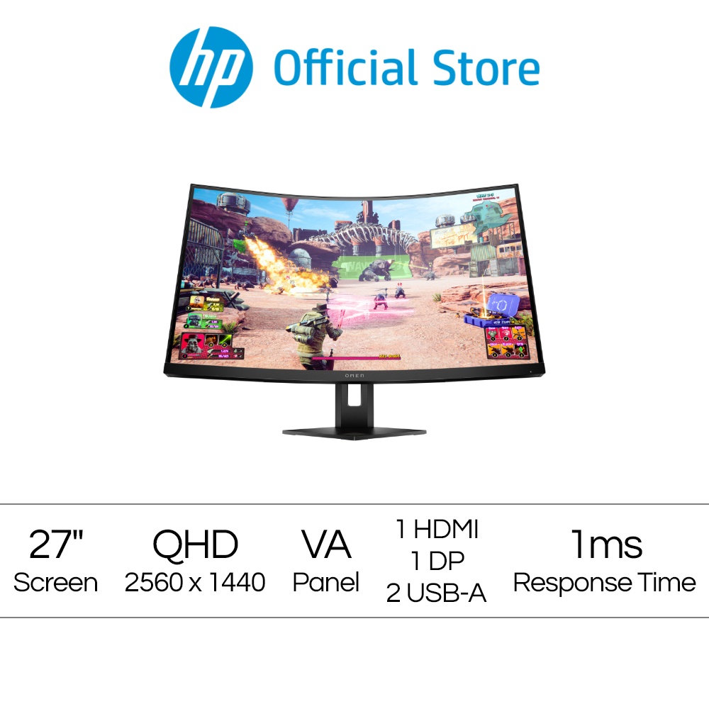 HP OMEN 27C QHD Curved Gaming Monitor / 27" QHD (2560 x 1440) / VA