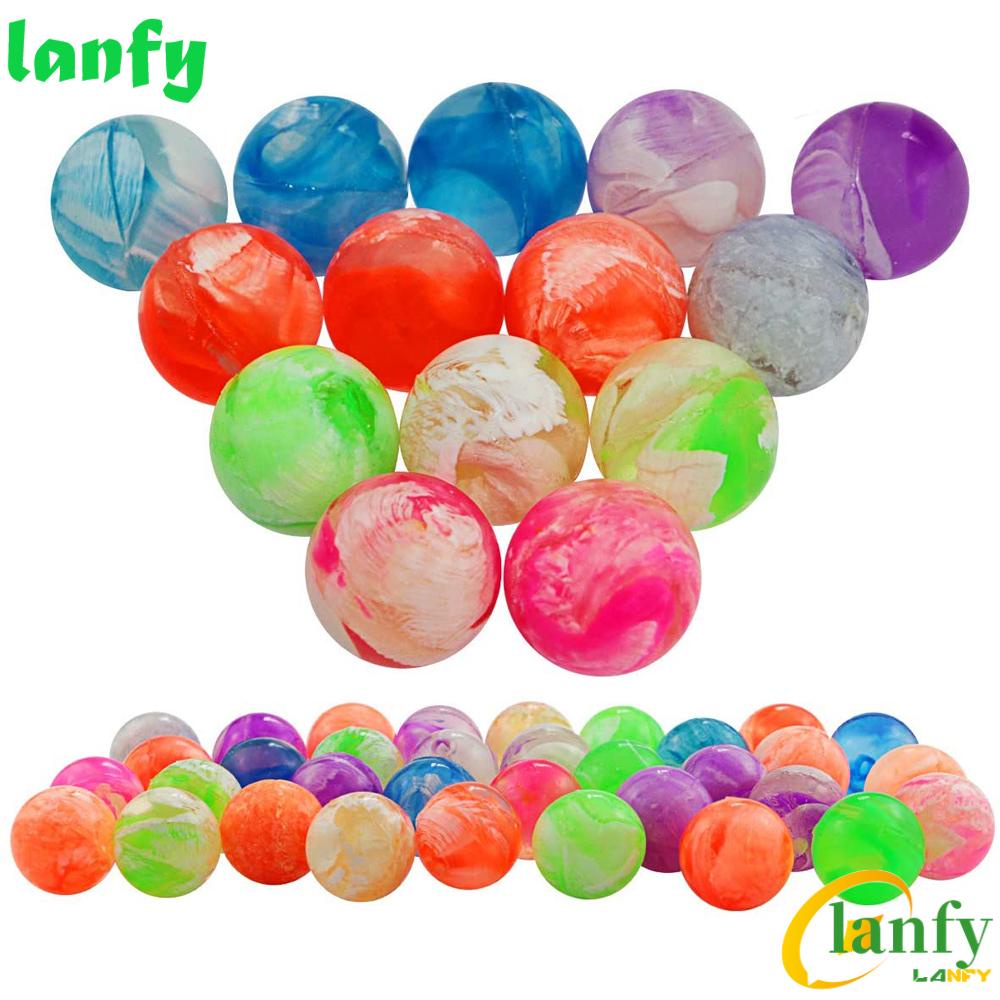 LANFY Bouncing Balls Toy Balls Mini Funny toy Swirl Rubber 19mm Neon
