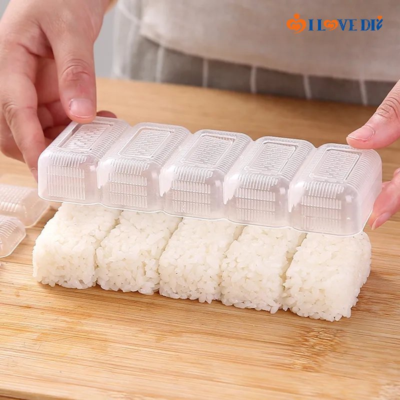 2pcs Diy Sushi Rice Ball Mold Set, Sushi Maker Machine Food Punching Tool  For Lunch Accessories