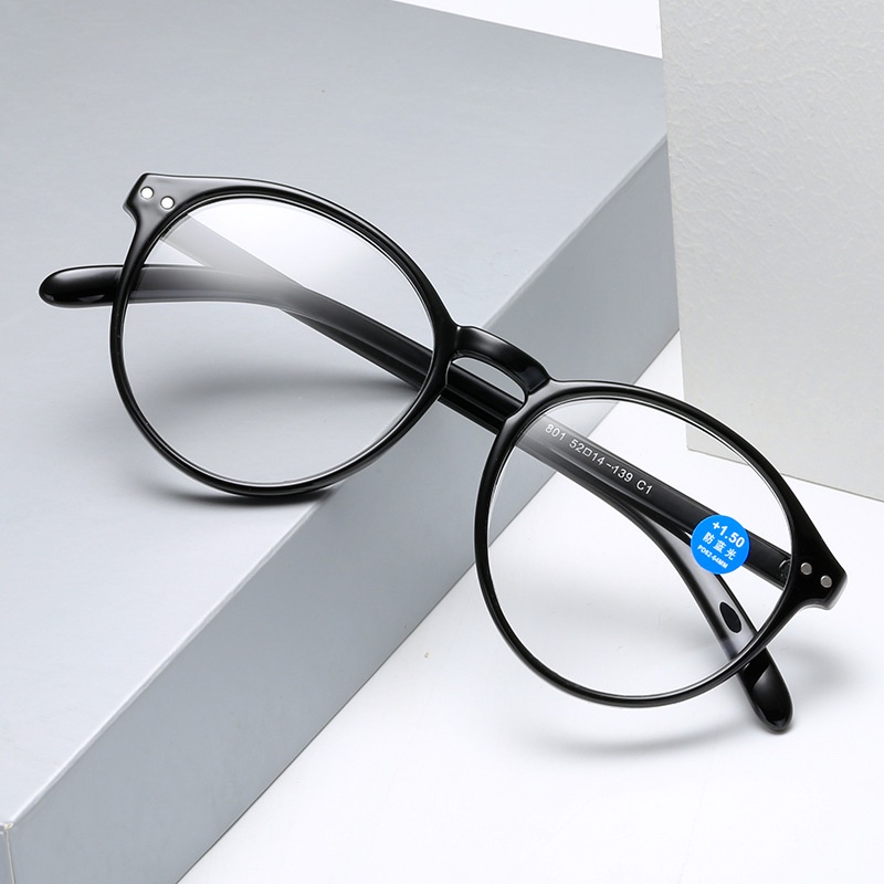[+100°~+400°] Retro fashion presbyopia glasses men's and women's anti ...