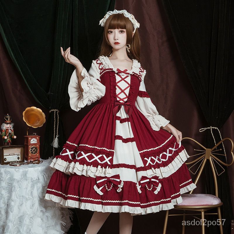 Red 2025 lolita skirt