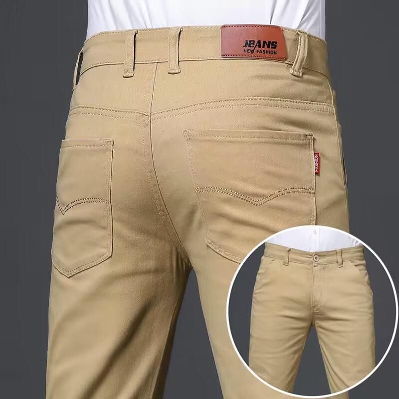 [7 Colors] Men Pants Long Business Casual Work Pants Breathable Thin