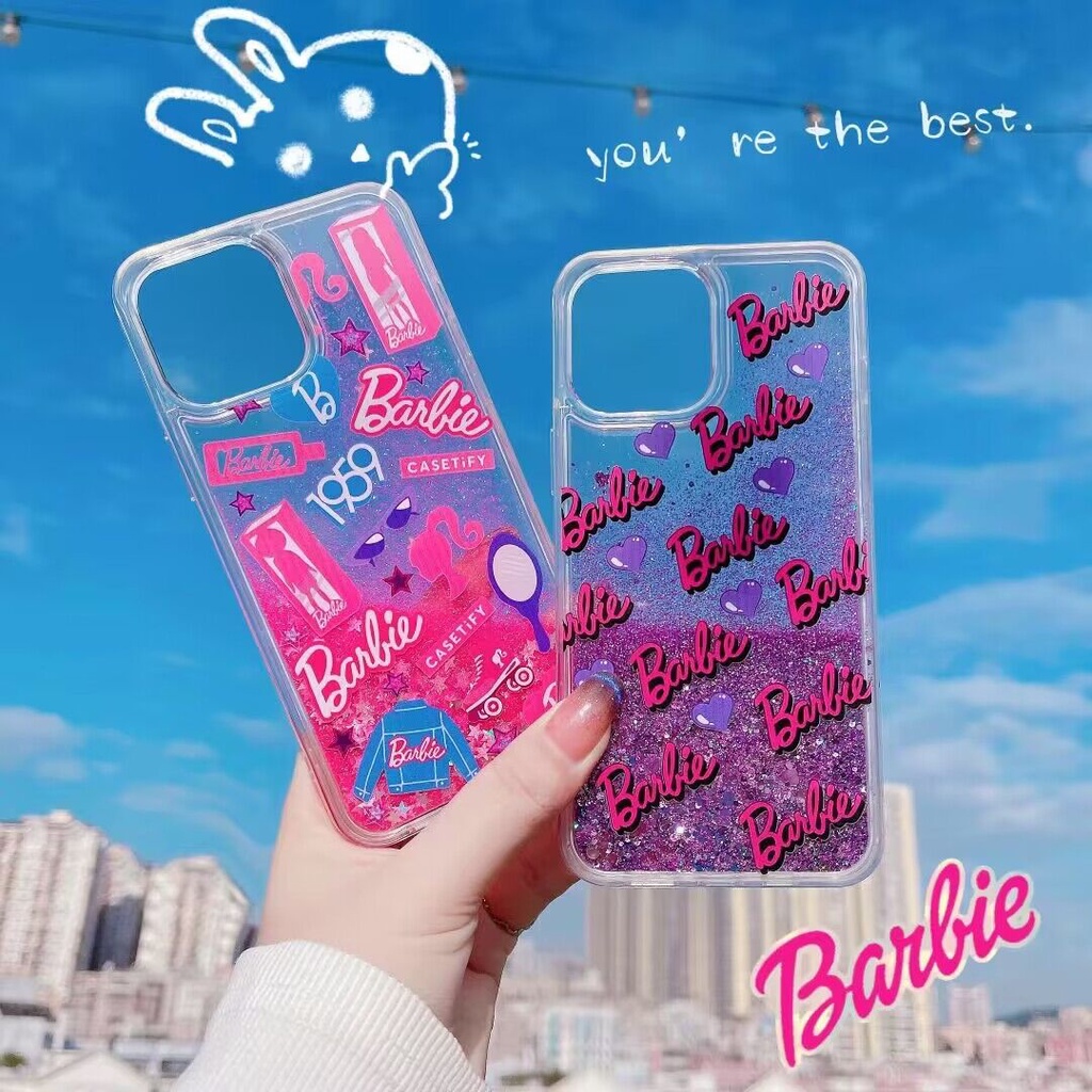 Cute Cartoon Barbie Girl Elements Dynamic Quicksand Case for