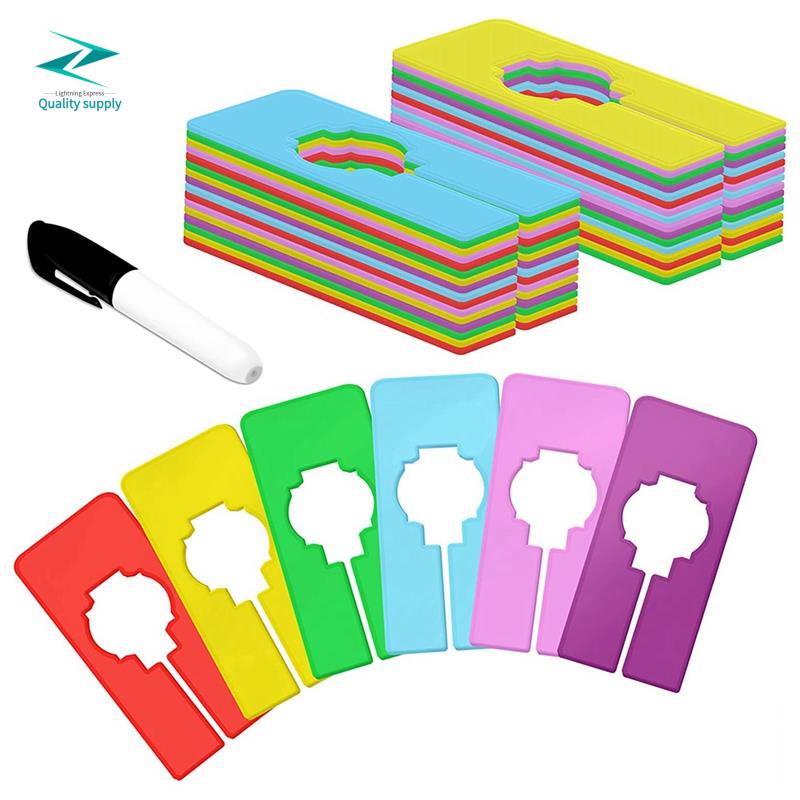 30 PCS Closet Rack Divider 6 Colors Rectangular Clothing Hanger ...