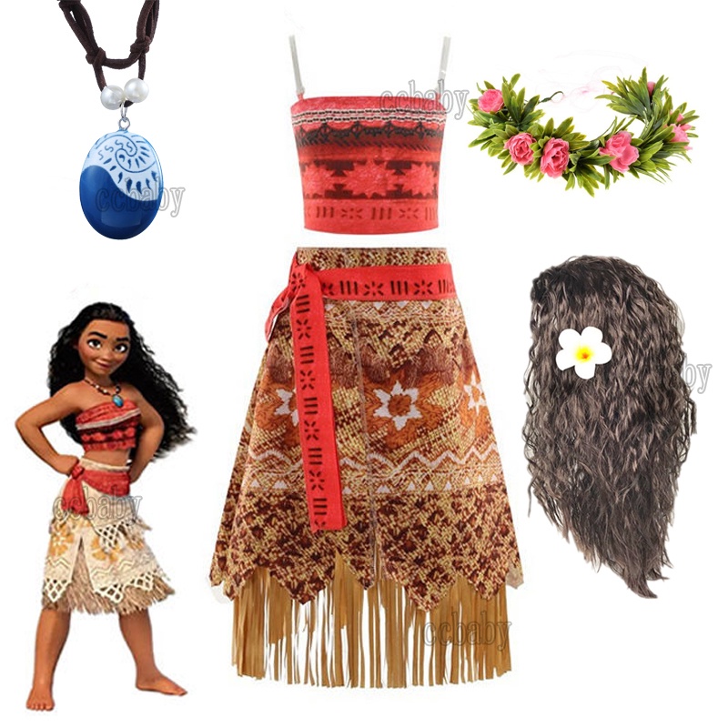 3pcs/Set Moana Costume for Kids Girl 10 Year Old