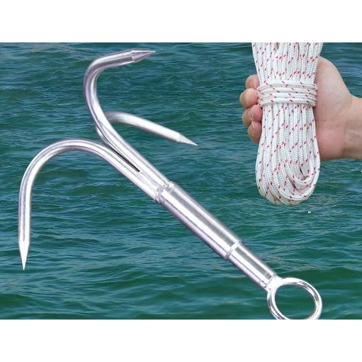 No. plus-Sized Large Stainless Steel Anchor Hook Flying Claw Hook Fishing  Grass Anchor Hook Climbing Flying Tiger Claw Fishing Gear Supplies/Fishing  Hook / Sharp Treble Hooks Fishhook