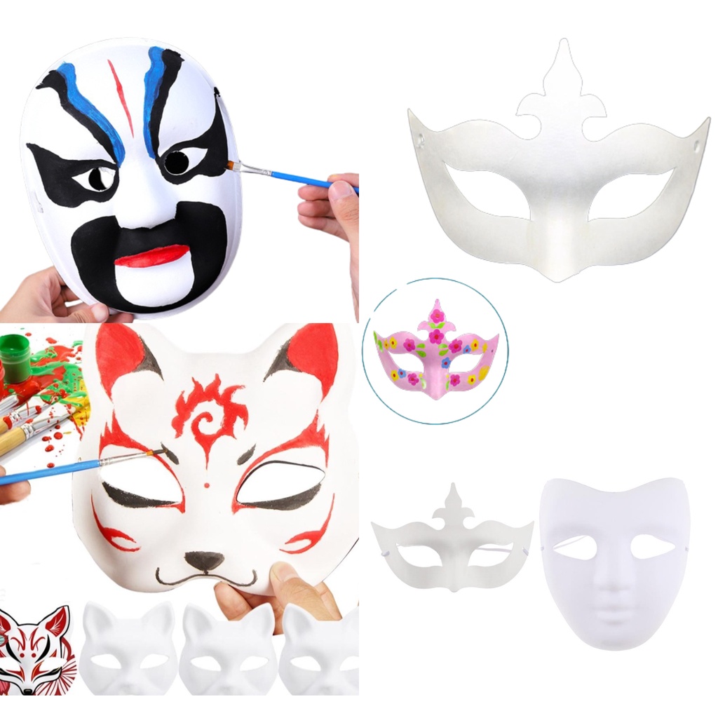 DIY Weiße Masken Zum Bemalen – Blanko Papier-Masken Für Halloween, Cosplay & Kindergeburtstag – Kreativ-Set