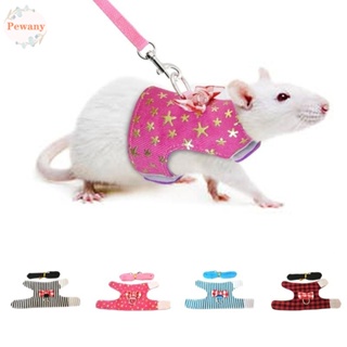 Adjustable Small Pet Rat Mouse Hamster Harness Rope Lead Leash with Bell